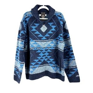 NEW Cody James Carson Southwestern 100% Wool Cardigan Sweater Men's Med Grandpa